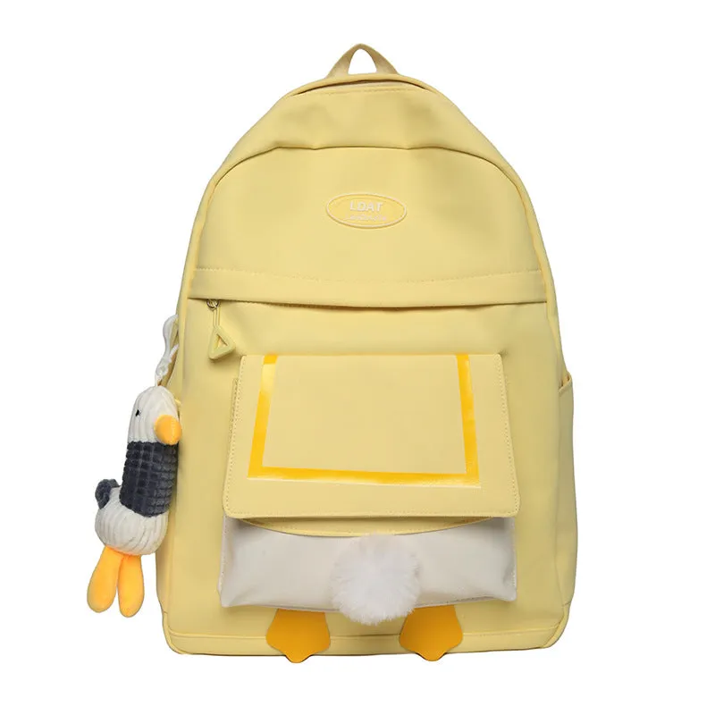 Spring New Junior High School the Campus of Middle School Cute Series Classic Duck Butt Fashion Design Student Backpack