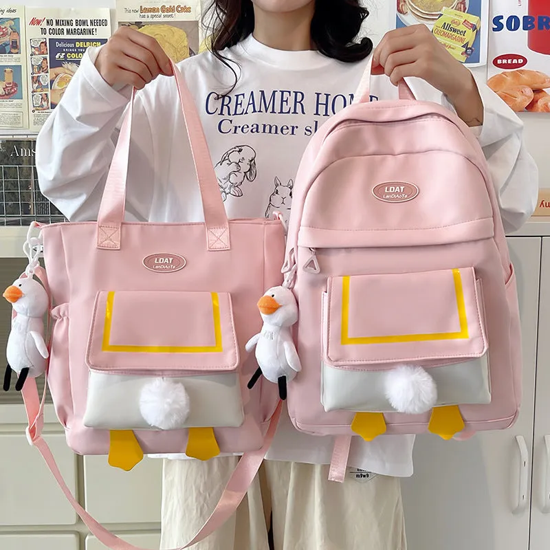 Spring New Junior High School the Campus of Middle School Cute Series Classic Duck Butt Fashion Design Student Backpack