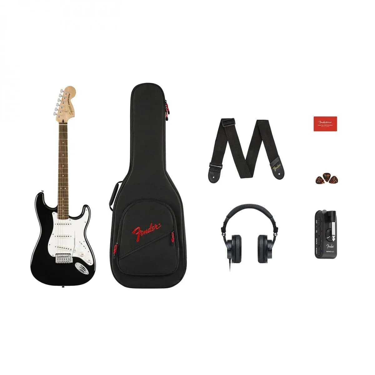 Squier Affinity Series Stratocaster Mustang Micro Electric Guitar Package