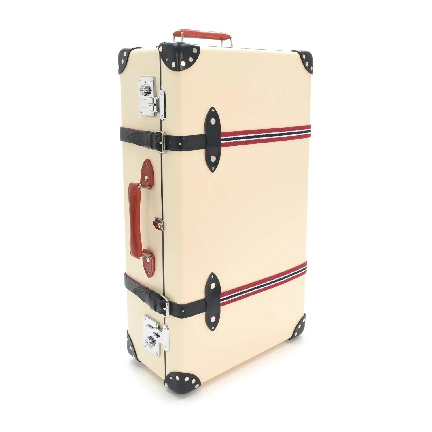 St. Moritz · Large Suitcase | Ivory/Navy & Red