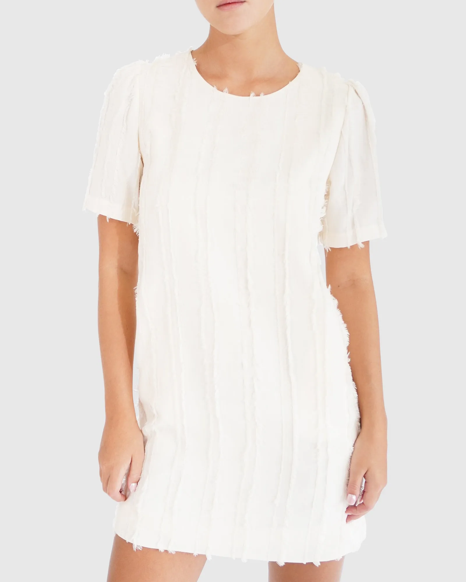 Star Child Textured Mini Dress - Off-White