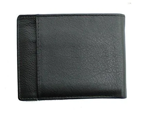 STARHIDE Mens Ultra Slim Real Leather Credit Card Holder Billfold Coin Wallet NA11 Black