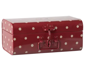 Storage suitcase, Small - Red w/Dots