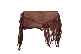 STS Ranchwear Womens Indie Walnut Buffalo Leather Clutch Bag