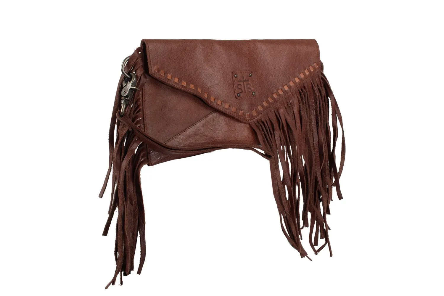 STS Ranchwear Womens Indie Walnut Buffalo Leather Clutch Bag