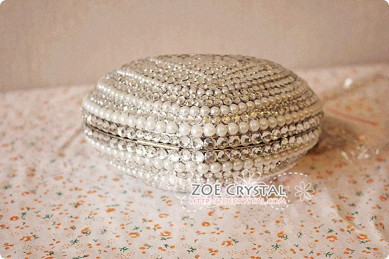 Stylish Bling and Sparkly Crystal Heart Clutch - Bridal / Bridesmaid / Wedding Clutch