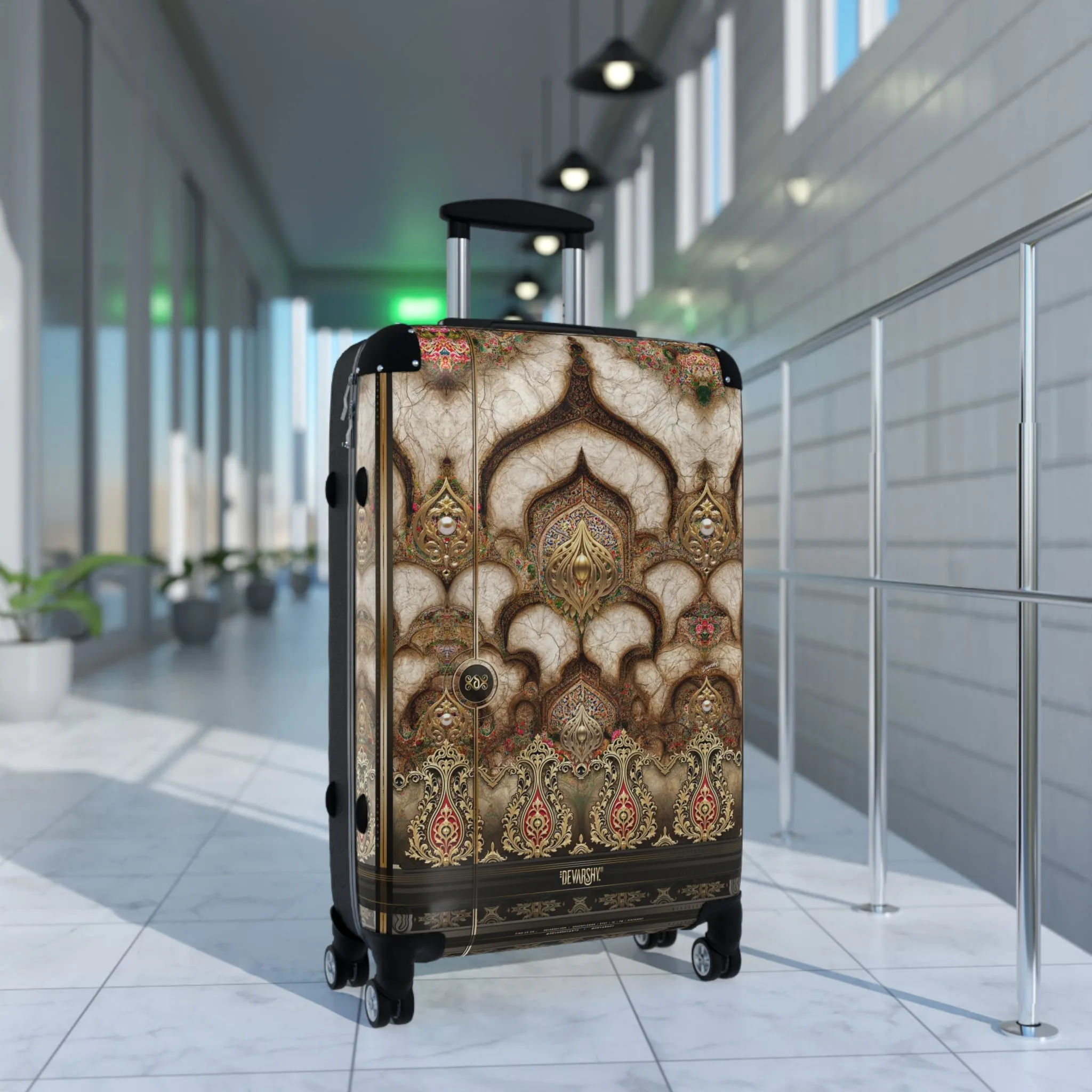 Sultans Embrace Suitcase Carry-on Suitcase Arabic Design Luggage Luxury Hard Shell Suitcase in 3 Sizes | D20199B