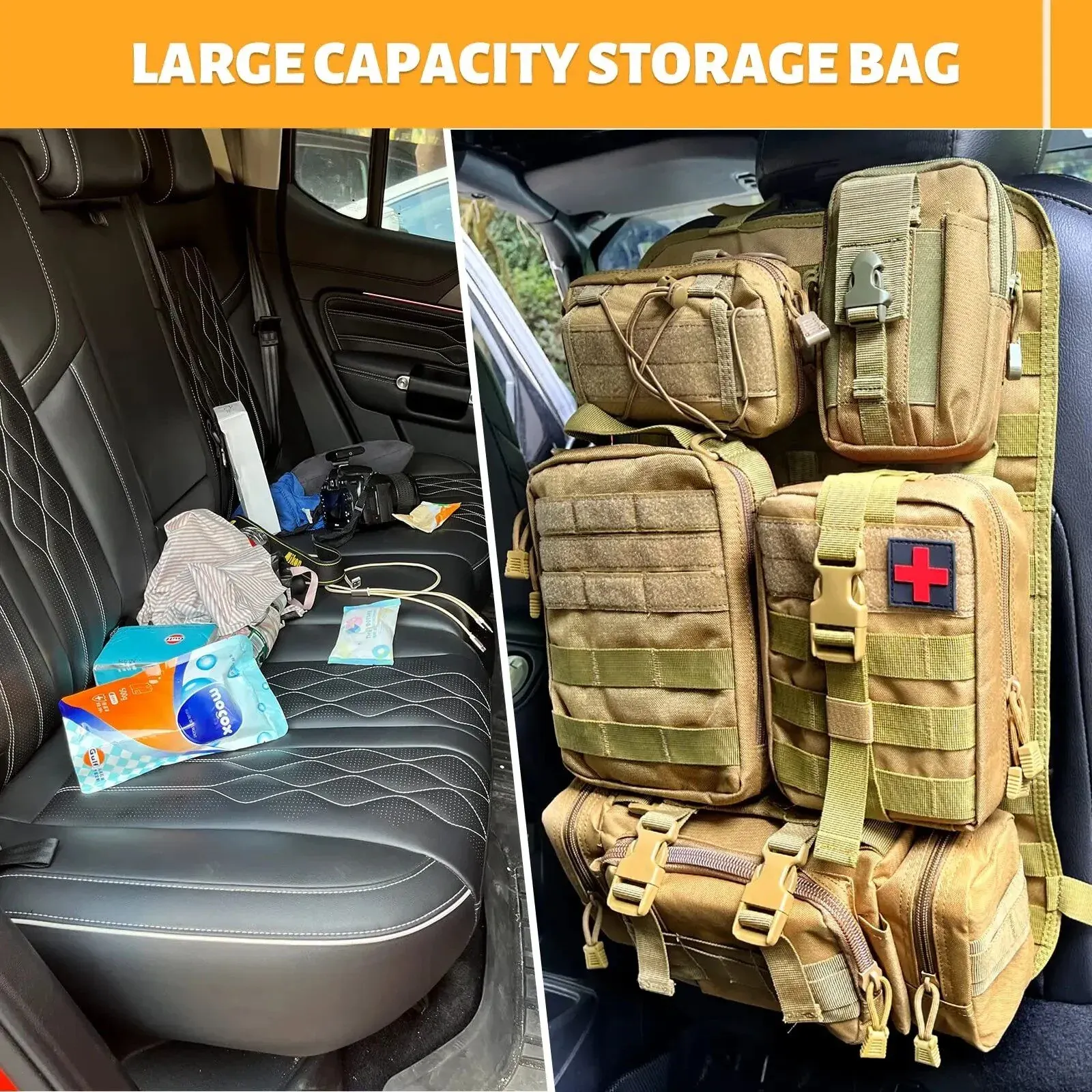 Tactical Back Seat Molle Organizer - Stealth Angel Survival