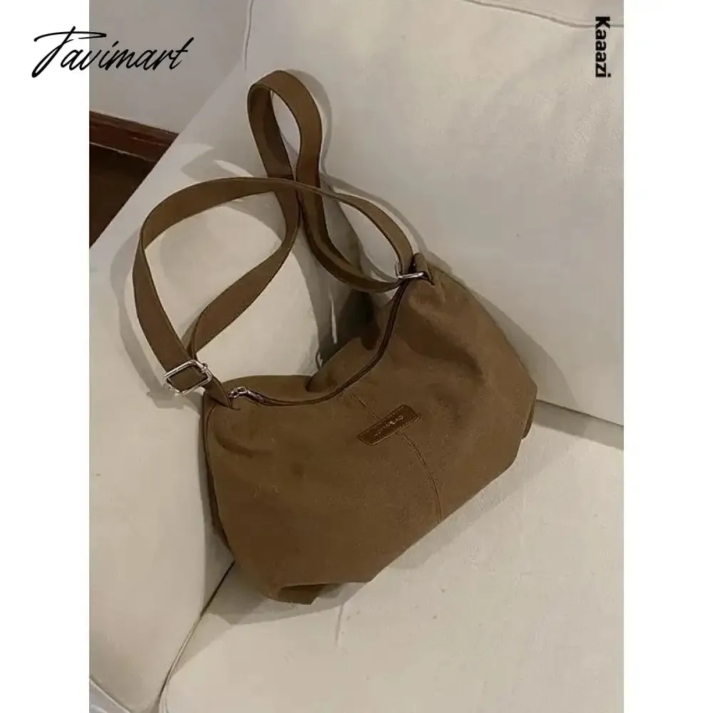 Tavimart Casual Canvas Large Capacity Tote Bag Luxury Designer High Quality Shoulder Bag Student Fashion Versatile Crossbody Bag