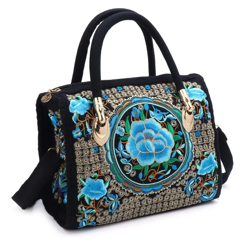 TEEK - Floral Embroidered Ethnic Boho Canvas Bag