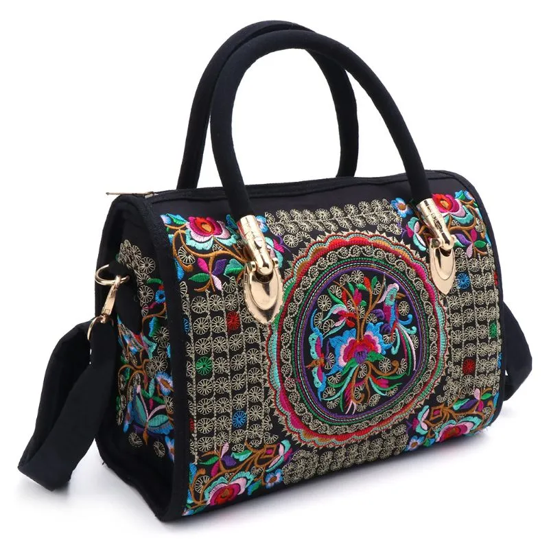 TEEK - Floral Embroidered Ethnic Boho Canvas Bag