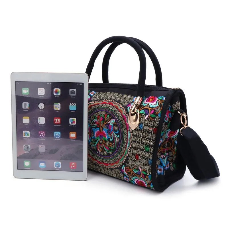 TEEK - Floral Embroidered Ethnic Boho Canvas Bag