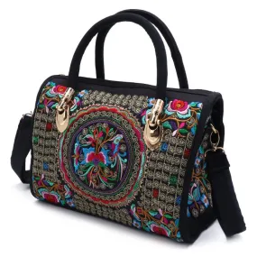 TEEK - Floral Embroidered Ethnic Boho Canvas Bag