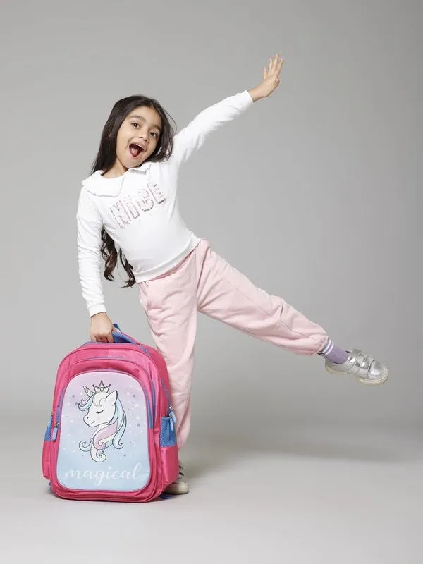 THE CLOWNFISH KidVenture Series Backpack - Durable, Comfortable | 22 Litres | Baby Pink