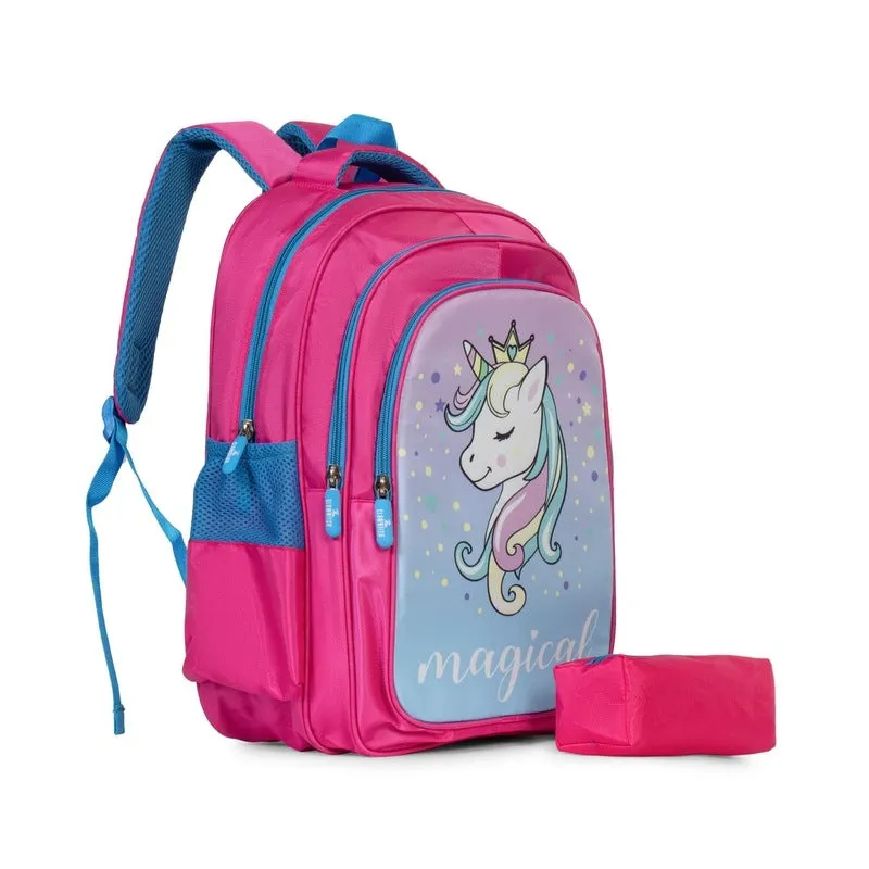 THE CLOWNFISH KidVenture Series Backpack - Durable, Comfortable | 22 Litres | Baby Pink