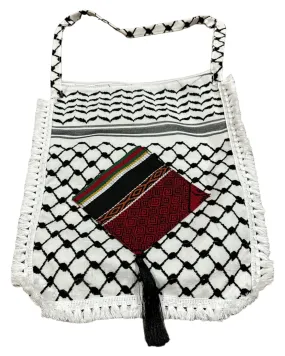 The Keffiyeh Handbag with Traditional Embroidery & Tarboosh 3 (HAND MADE)