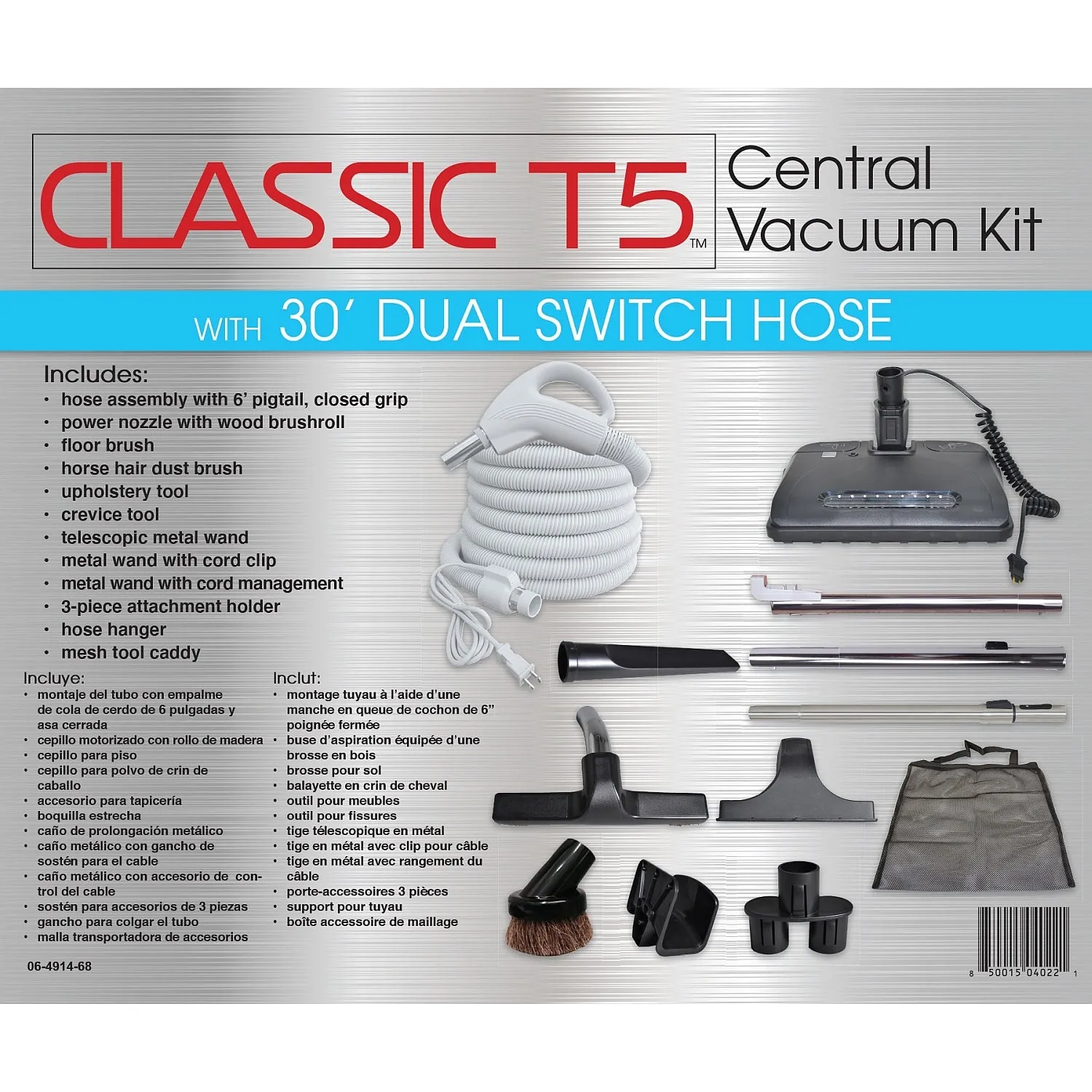 Titan Central Vac Kit Classic T5 30' with Power Head