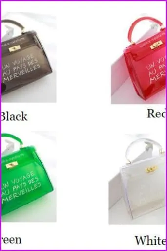 Transparent Jelly Letter Printing Handbag Shoulder Bag F062