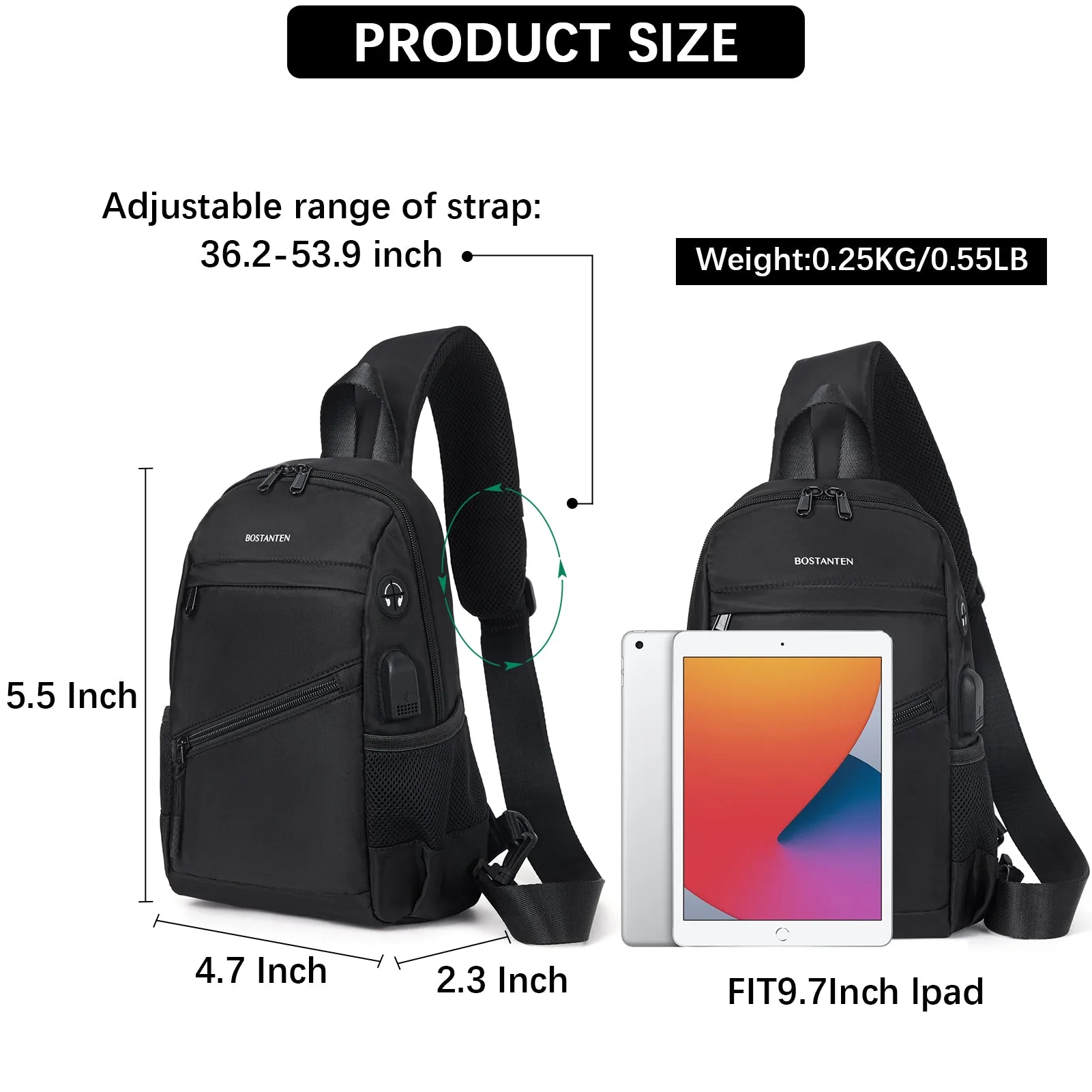 Travel Hands-Free with our Crossbody Sling Bag with USB Charging Port