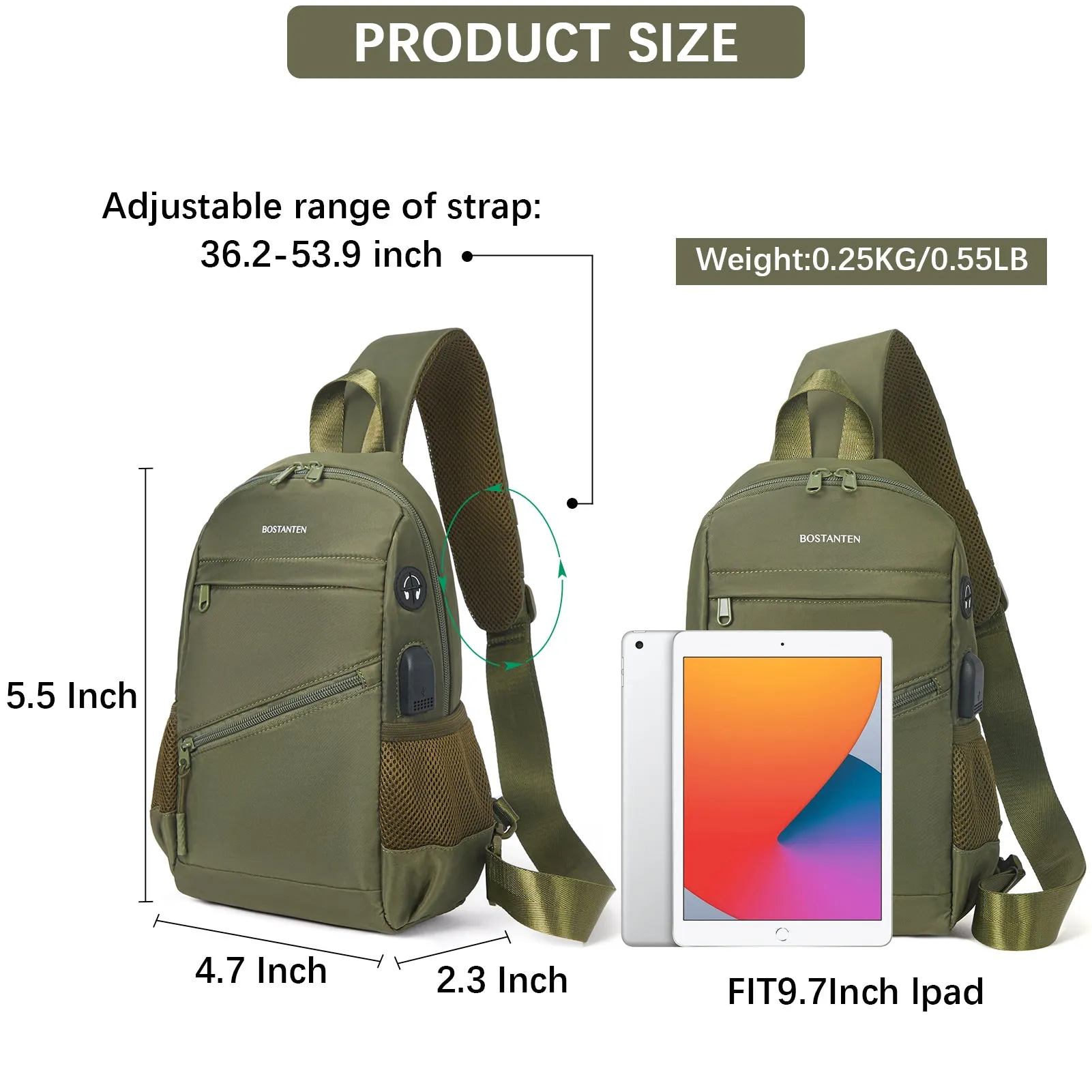 Travel Hands-Free with our Crossbody Sling Bag with USB Charging Port