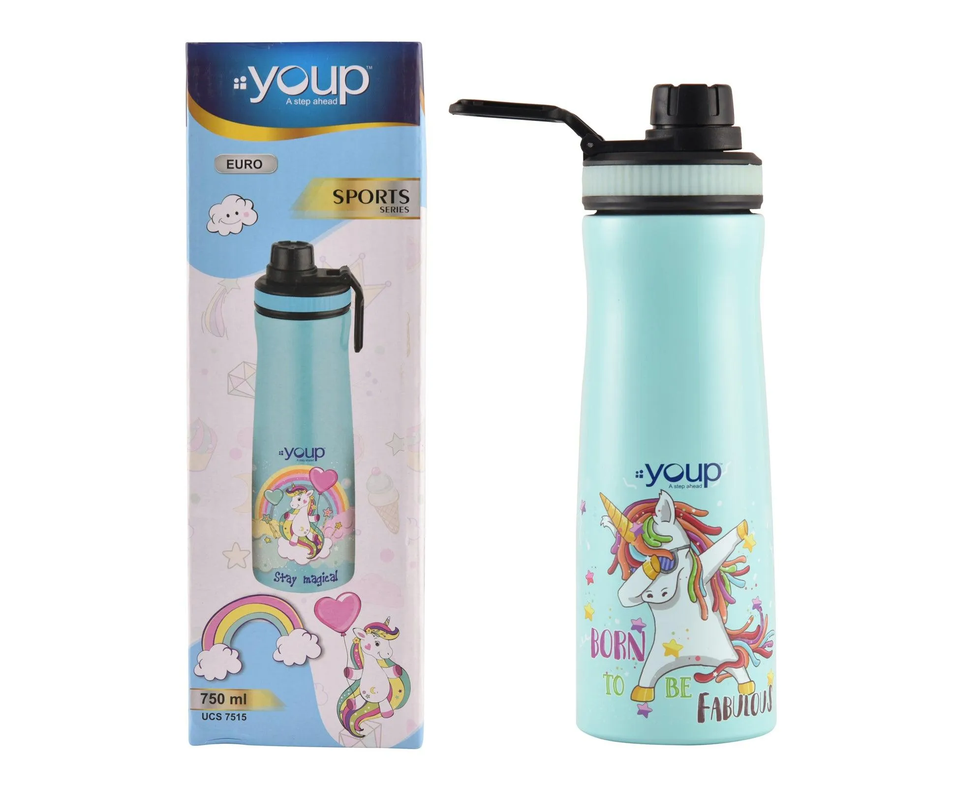 Unicorn kids water bottle EURO - 750 ml Stainless steel