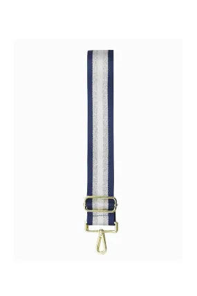 Webbing Bag Strap | Navy Silver White Stripe